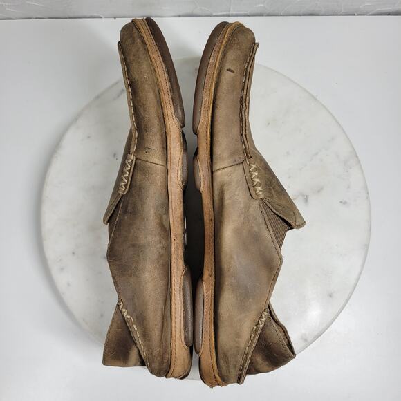 OluKai‎ Moala Shoes Mens 13M Brown Classic Leather Slip On Loafer - Picture 7 of 15